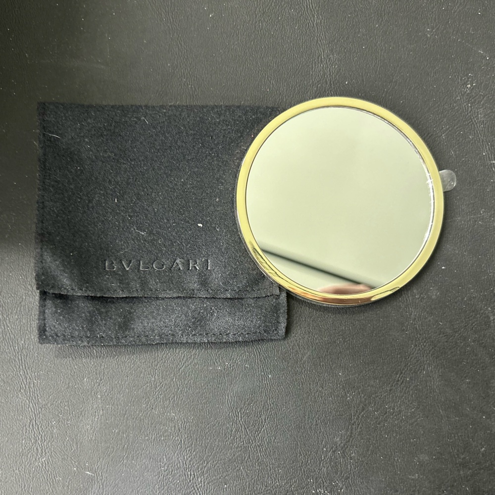 Bvlgari gold-tone compact mirror